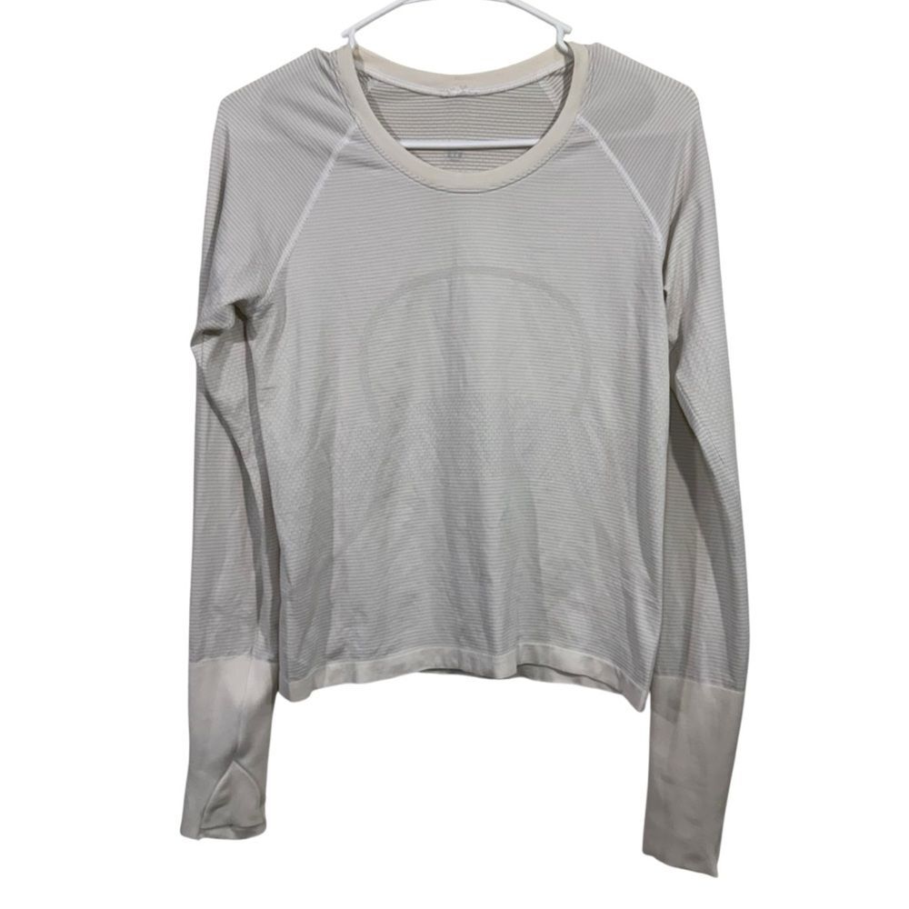LuLuLemon White Swiftly Tech Long Sleeve Athletic T-Shirt